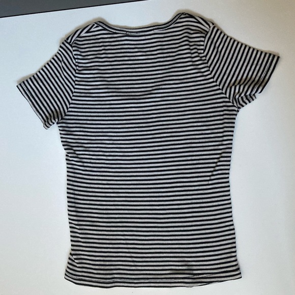 3/$15 Brandy MelvilleStriped Tee Small Black and off white - Picture 2 of 3